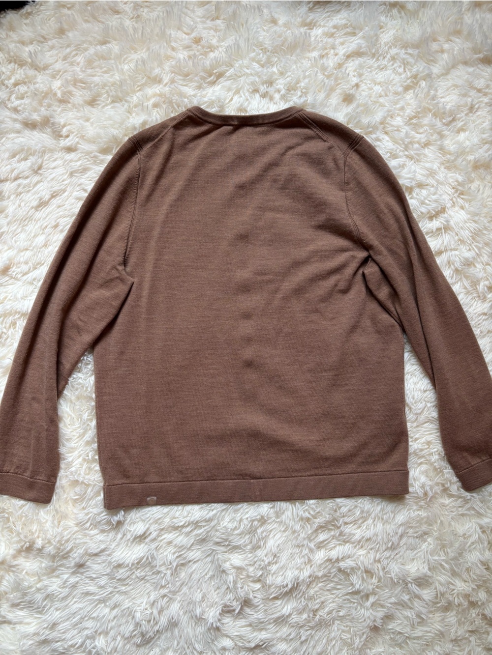 Lululemon Merino Wool Crewneck Sweater Brown Curved Hem Women’s Size Large - Picture 2 of 7